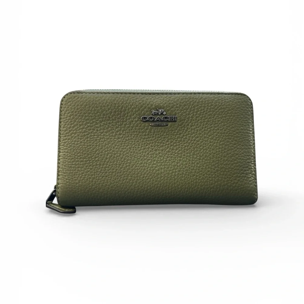 COACH C4124 Pebble Wallet Military Green - Picture 2 of 5
